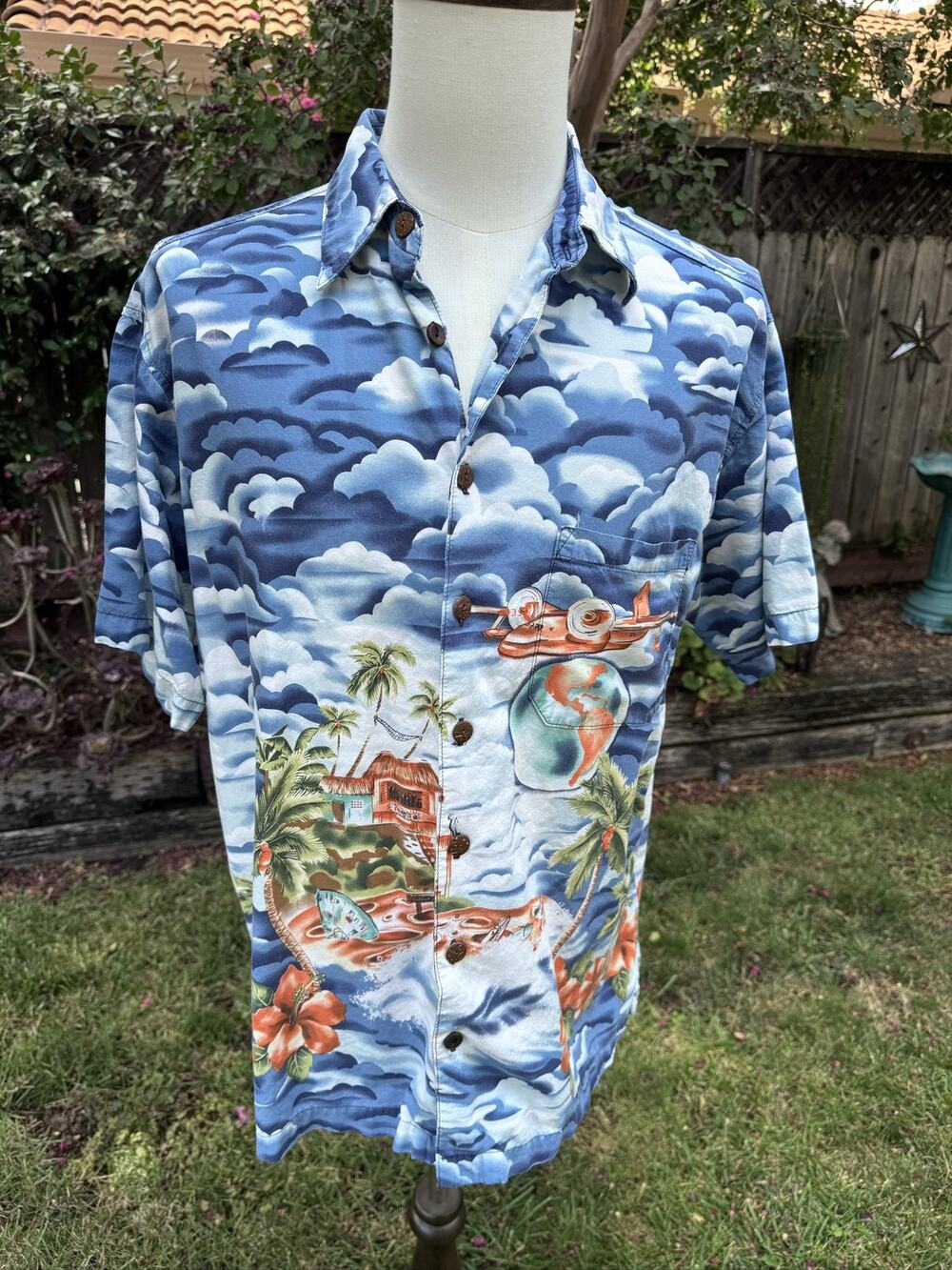 Vintage Koko Island Hawaiian Aloha Shirt XL Tropical Button-Down USA FLAWs